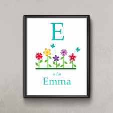 Flower Personalized Poster Print For Kids, Small 8.5
