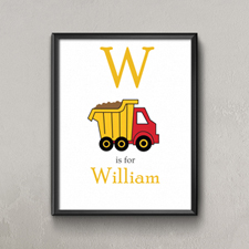 Truck Personalized Poster Print For Kids