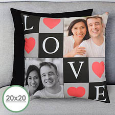 Love Collage Personalized Large Pillow Cushion Cover 20