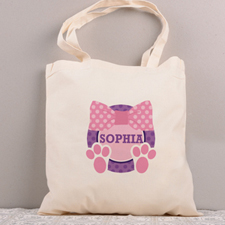 Pink Ribbon Personalized Easter Tote Bag