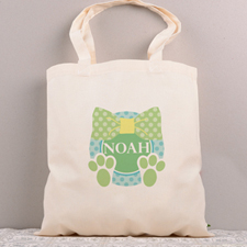 Green Ribbon Personalized Easter Tote Bag