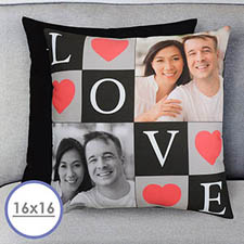 Love Collage Personalized Pillow Cushion (No Insert) 