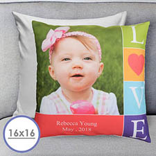 Colorful Love Personalized Pillow Cushion Cover 16