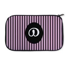 Personalized Neoprene Pink Strip Cosmetic Bag (6 X 10 Inch)