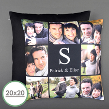 Eight Collage Personalized Photo Large Pillow Cushion Cover 20