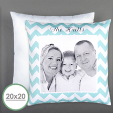 Chevrons Personalized Photo Large Pillow Cushion Cover 20