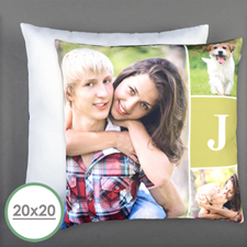 Monogrammed Personalized Photo Pillow 20 Inch  Cushion (No Insert) 