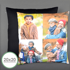 Four Collage Photo Personalized Pillow 20 Inch  Cushion (No Insert) 