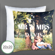 Mr. And Mrs. Personalized Pillow 20 Inch  Cushion (No Insert) 