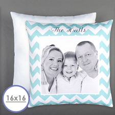 Chevrons Personalized Photo Pillow Cushion Cover 16