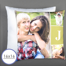Monogrammed Personalized Photo Pillow 16 Inch  Cushion (No Insert) 