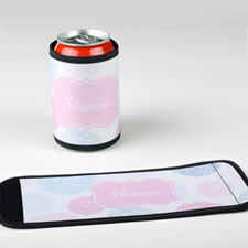 Pale Floral Personalized Can And Bottle Wrap