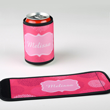 Fuchsia Floral Personalized Can And Bottle Wrap