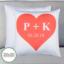 Heart Personalized Large Pillow Cushion Cover 20
