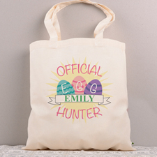 Official Easter Egg Hunter Personalized Tote Bag Pink