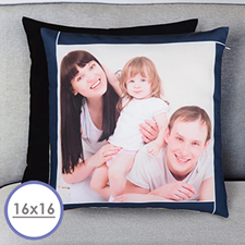 Navy Frame Personalized Pillow Cushion Cover 16