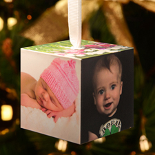 Photo Gallery Wood Cube Christmas Ornament