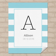Blue Stripe Personalized Name Poster Print Small 8.5
