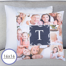 Monogrammed Collage Personalized Pillow Cushion Cover 16