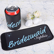 Aqua Bridesmaid Personalized Can And Bottle Wrap