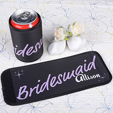 Lavender Bridesmaid Personalized Can And Bottle Wrap