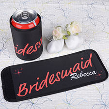 Red Bridesmaid Personalized Can And Bottle Wrap