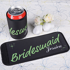 Green Bridesmaid Personalized Can And Bottle Wrap