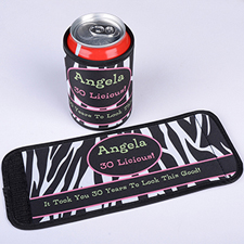 Zebra Skin Personalized Can And Bottle Wrap