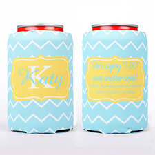 Ocean Chevron Personalized Can Cooler