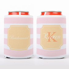 Pink Strip Personalized Can Cooler