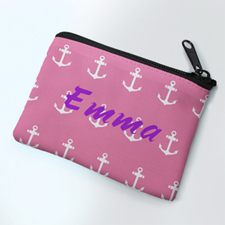 Pink Anchor Personalized Coin Purse