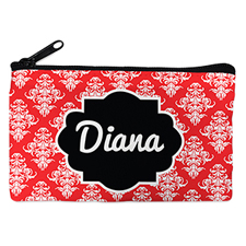 Red Vintage Personalized Small Cosmetic Bag (4
