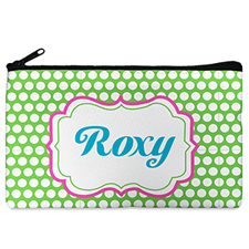 Lime Dots Personalized Cosmetic Bag