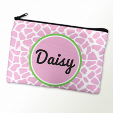 Pink Leopard Personalized Cosmetic Bag