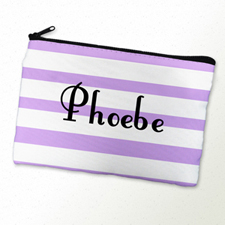 Lavender Stripe Personalized Cosmetic Bag