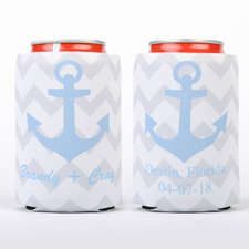 Chevron Anchor Personalized Can Cooler