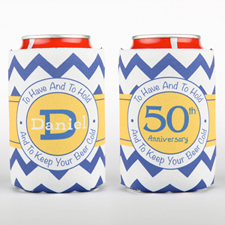 Chevron 50Th Anniversary Personalized Can Cooler
