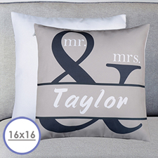 Mr. And Mrs. Personalized Name Pillow Cushion Cover 16