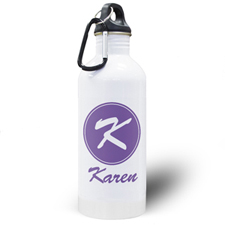 Personalized Name Purple Water Bottle