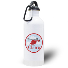Helicopter Personalized Kids Water Bottle