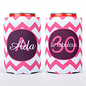 30 & Fabulous Pink Personalized Can Cooler