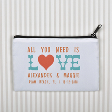 All You Need Is Love Personalized Wedding Cosmetic Bag