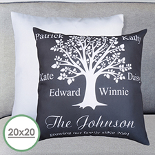 Black Family Tree Personalized Large Pillow Cushion Cover 20
