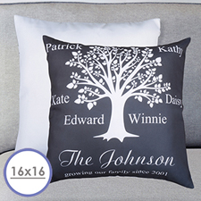 Black Family Tree Personalized Pillow Cushion Cover 16