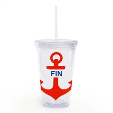 Red Anchor Personalized Acrylic Double Wall Tumbler