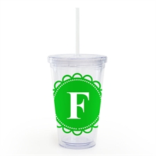 Green Lace Personalized Acrylic Double Wall Tumbler