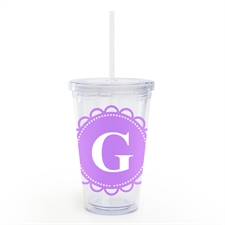 Lavender Lace Personalized Acrylic Double Wall Tumbler
