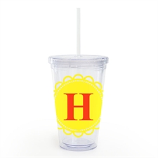 Yellow Lace Personalized Acrylic Double Wall Tumbler