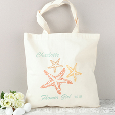 Beach Wedding Flower Girl Personalized Cotton Tote