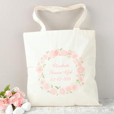 Cute Flower Girl Personalized Cotton Tote